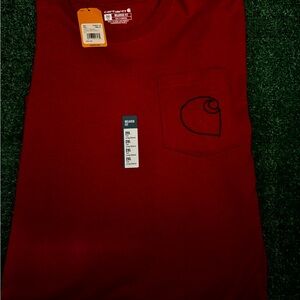 Carhartt Long Sleeve Pocket T-Shirt 2XL Tall Relaxed Fit Red Heather For Mens.